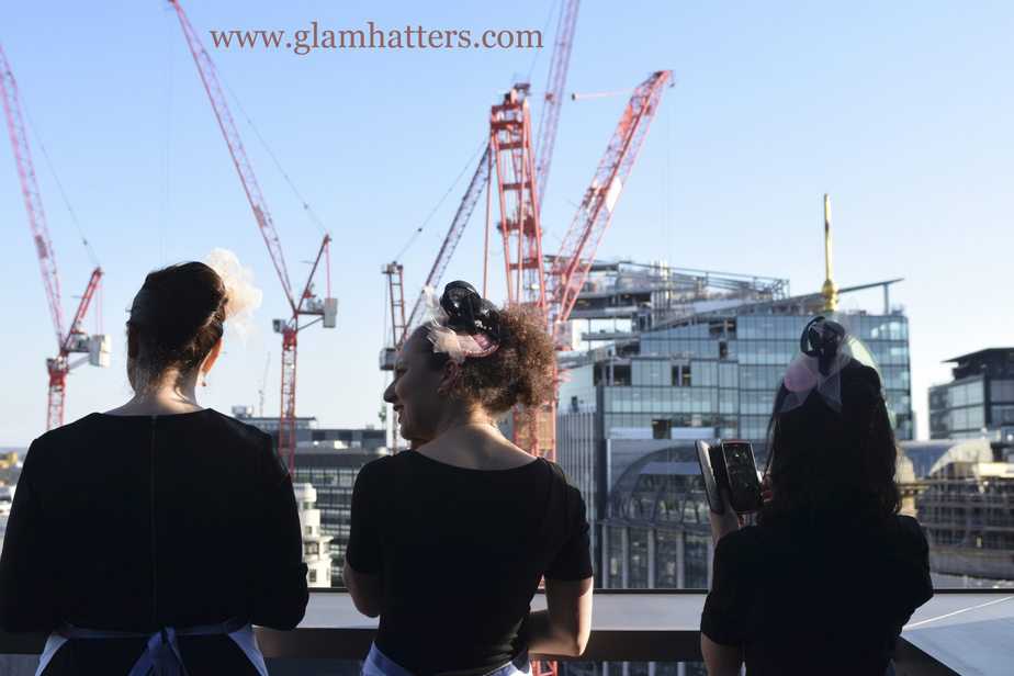 Behind the scenes! Glam Hatter Girls checking out the London skyline.